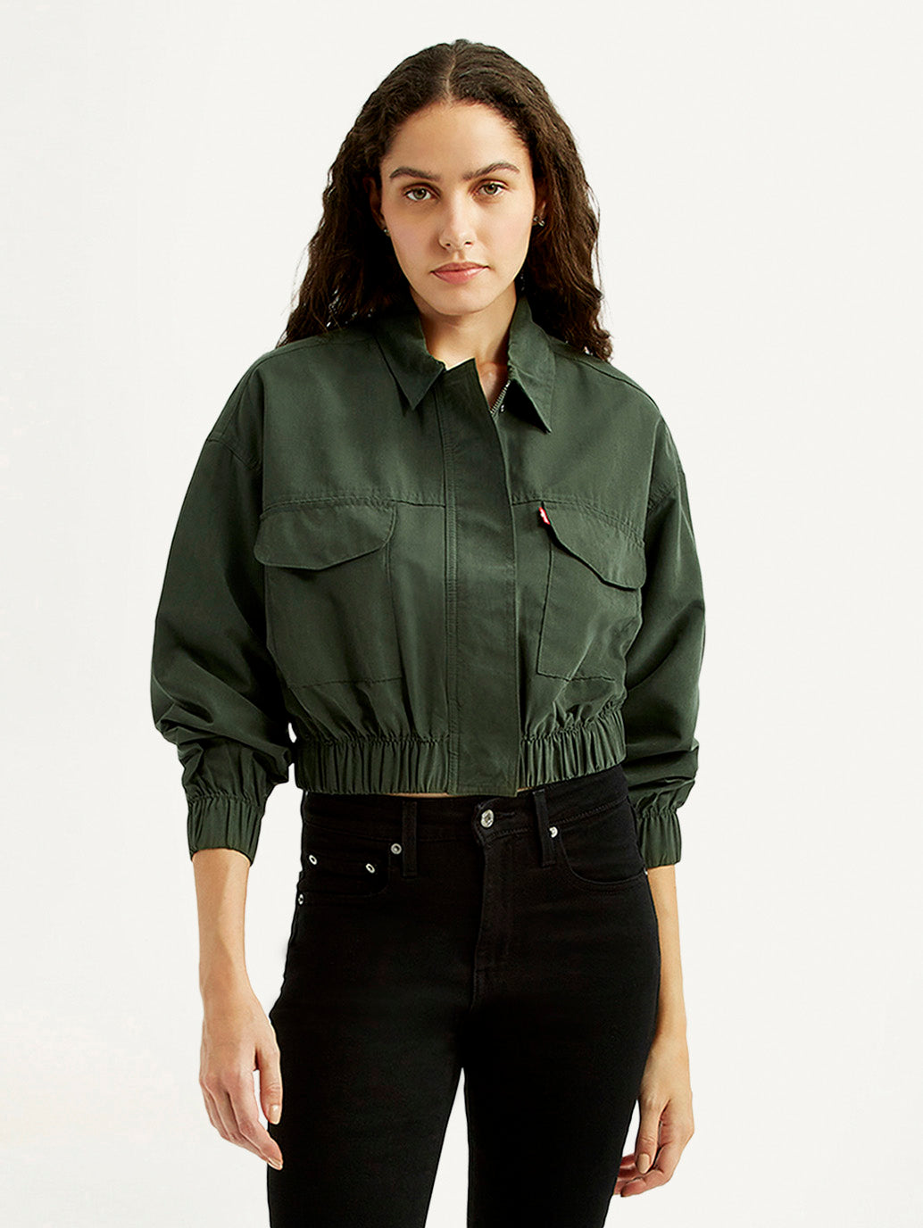 Women's Solid Regular Fit Trucker Jacket - Styleshot View