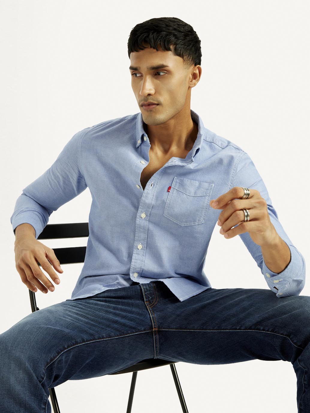 Men's Solid Slim Fit Oxford Shirt