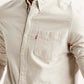 Men's Solid Slim Fit Oxford Shirt - Detail View