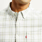 Men's Checkered Slim Fit Oxford Shirt - Detail View