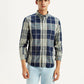 Men's Checkered Multi Color Slim Fit Shirt - Front View