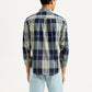 Men's Checkered Multi Color Slim Fit Shirt - Back View