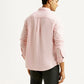 Men's Solid Light Pink Slim Fit Oxford Shirt - Back View