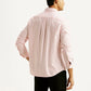 Men's Striped Light Pink Slim Fit Oxford Shirt - Back View