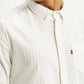 Men's Self Design White Slim Fit Shirt - Detail View