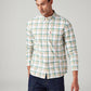 Men's Checkered Slim Fit Oxford Shirt - Front View