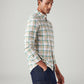 Men's Checkered Slim Fit Oxford Shirt - Side View