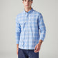 Men's Plaid Slim Fit Oxford Shirt - Front View