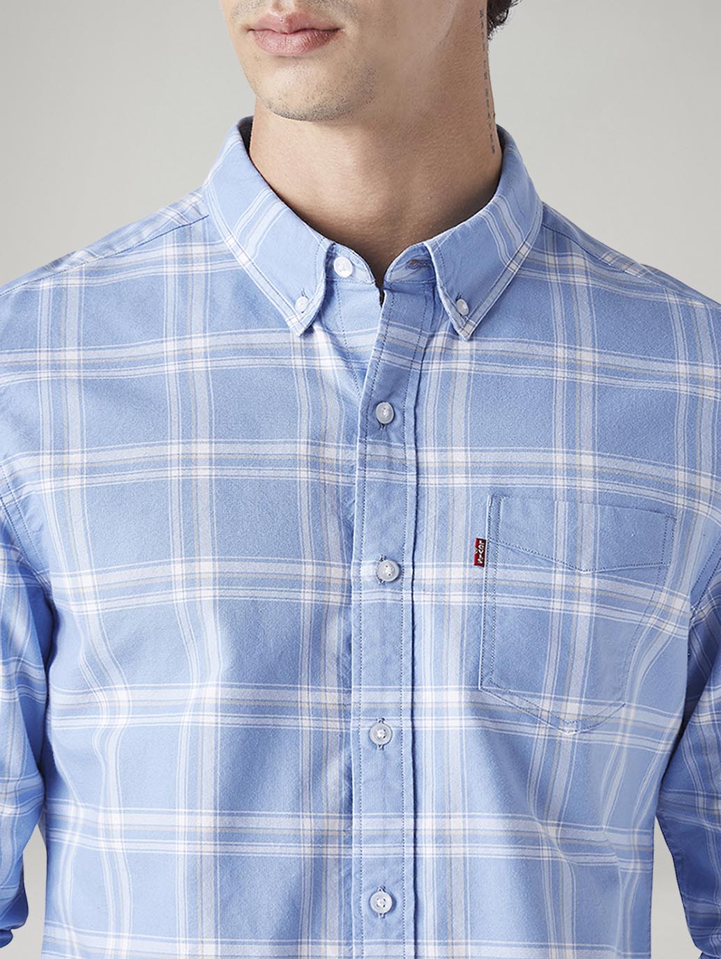 Men's Plaid Slim Fit Oxford Shirt - 20 View