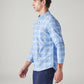 Men's Plaid Slim Fit Oxford Shirt - Side View