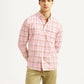 Men's Checkered Pink Slim Fit Oxford Shirt - Styleshot View