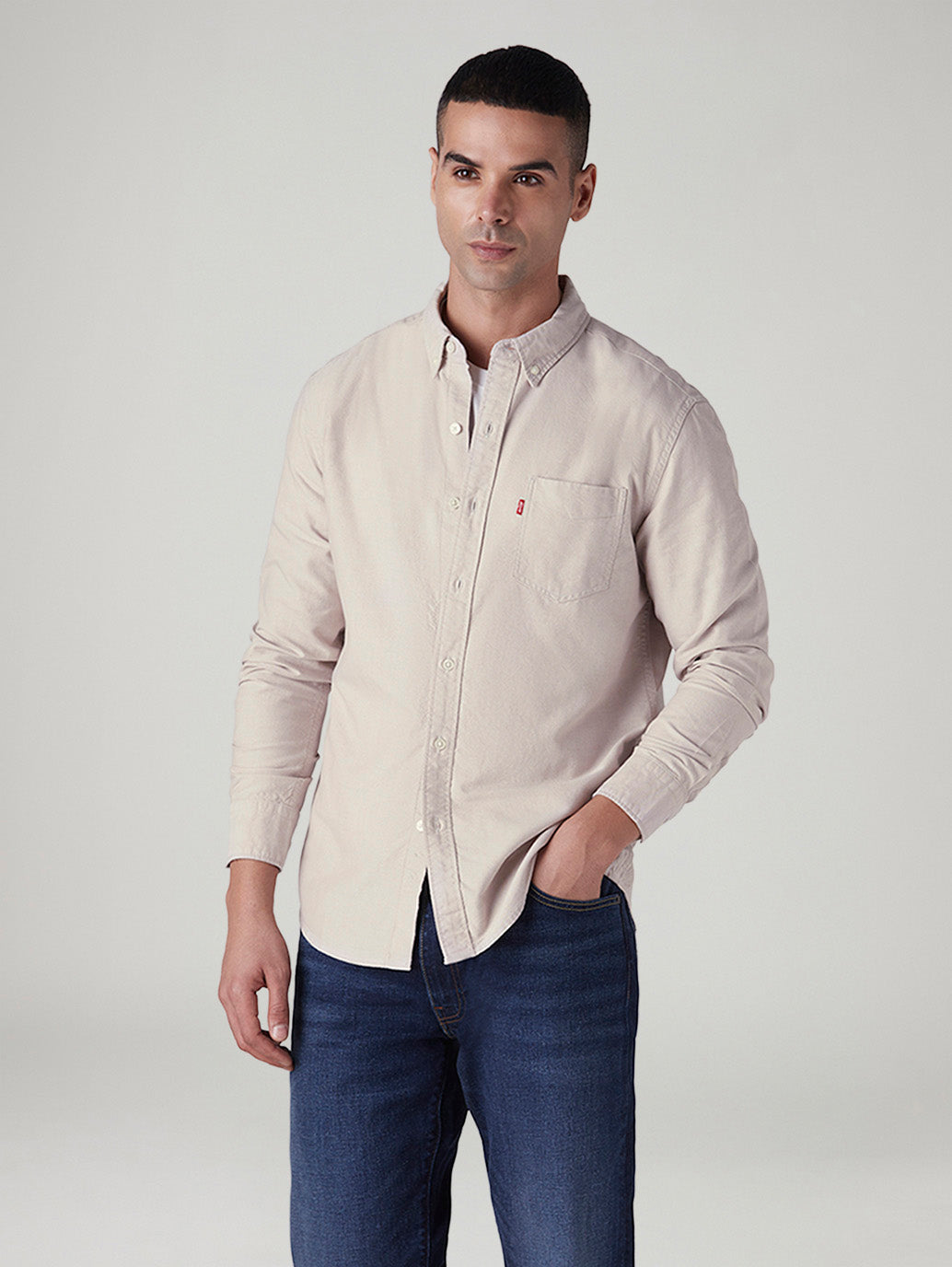 Men's Solid Slim Fit Oxford Shirt