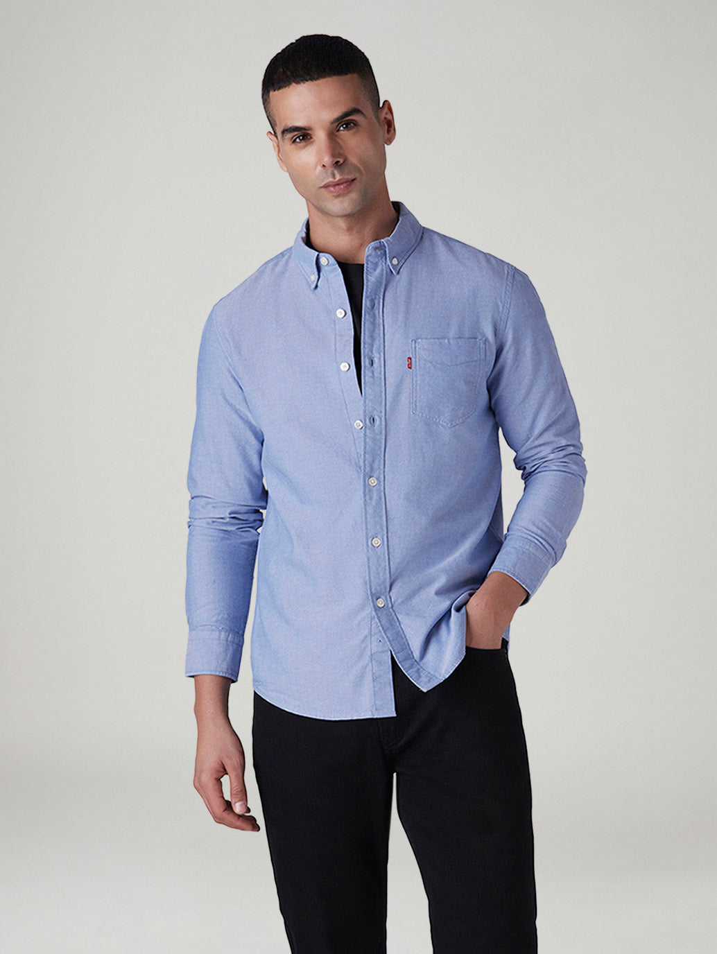Men's Solid Slim Fit Oxford Shirt