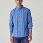 Men's Striped Slim Fit Textured Shirt - Front View