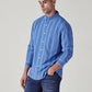 Men's Striped Slim Fit Textured Shirt - Side View
