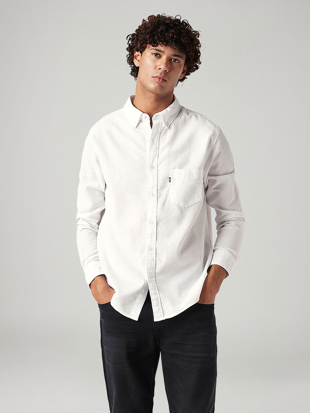 Men's Solid Slim Fit Oxford Shirt - Styleshot View
