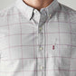 Men's Checkered Relaxed Fit Oxford Shirt - Detail View