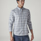 Men's Checkered Relaxed Fit Oxford Shirt - Side View