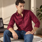 Men's Solid Button Down Collar Slim Fit Oxford Shirt - 004JH0139 View
