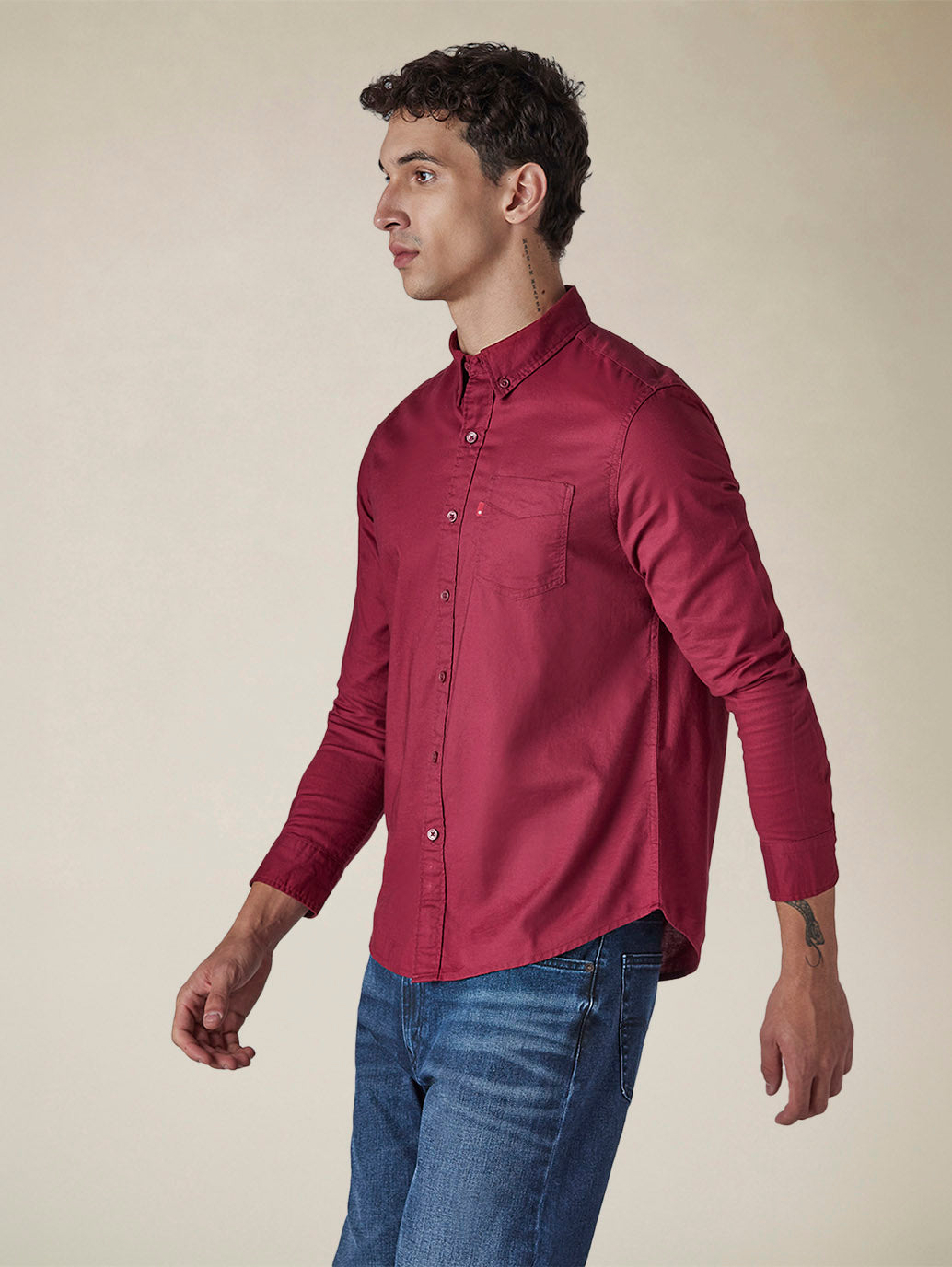 Men's Solid Button Down Collar Slim Fit Oxford Shirt - bfd1b849-f508-4535-ad50-cefeb9406e26 View