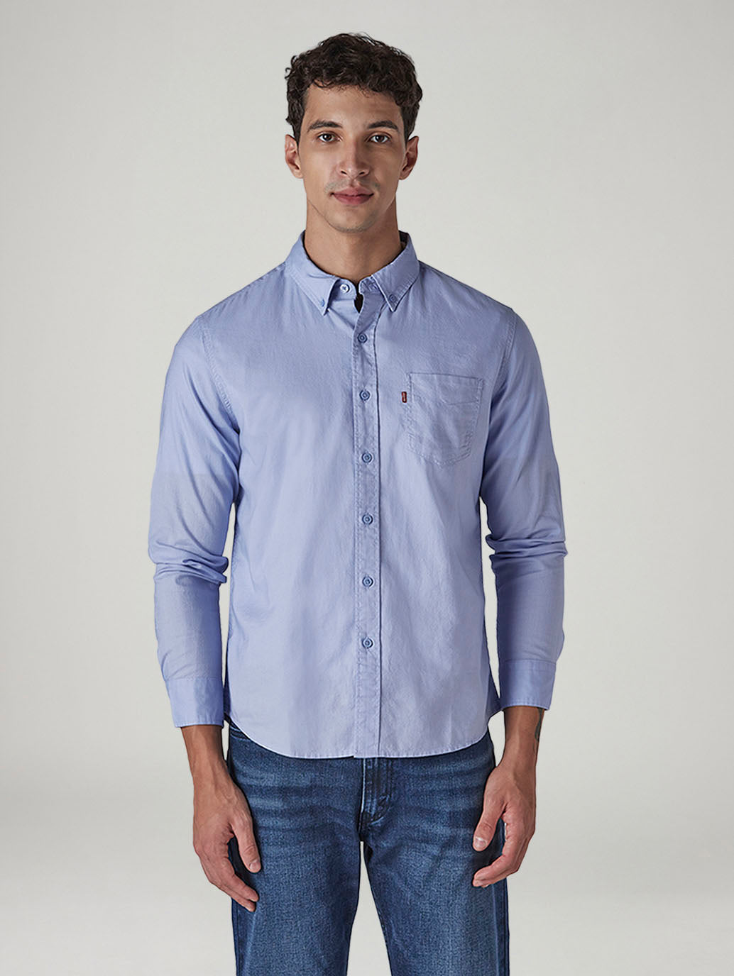 Men's Solid Button Down Collar Slim Fit Oxford Shirt - 20 View