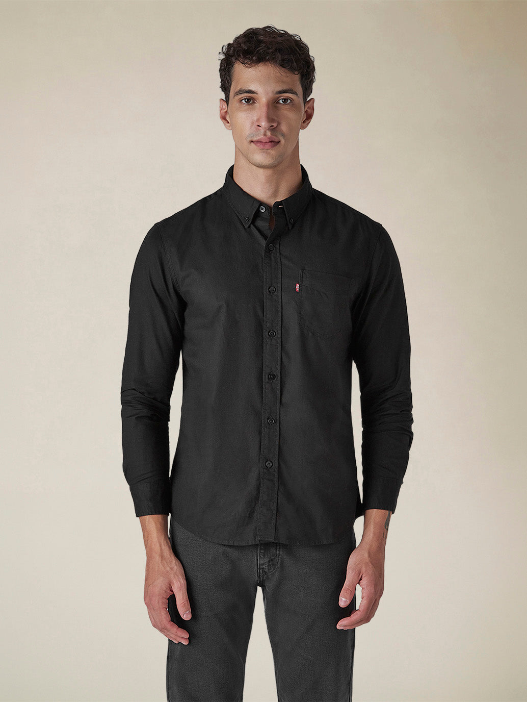 Men's Solid Button Down Collar Slim Fit Oxford Shirt - c1f847e4-c432-49ef-964d-8c748d14fb6e View