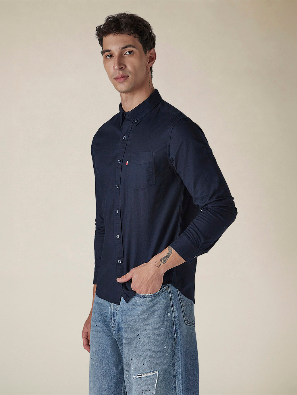 Men's Solid Button Down Collar Slim Fit Oxford Shirt - 00045c7e-19fc-4372-aac9-1c1aa190870f View