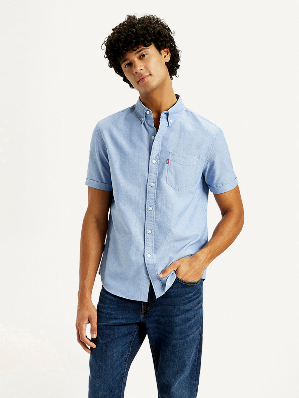 Men's Solid Slim Fit Oxford Shirt - Styleshot View