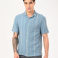 Men's Striped Slim Fit Resort Collar Shirt - jpg View