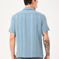 Men's Striped Slim Fit Resort Collar Shirt - bac View
