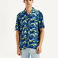 Men's Abstract Multi Color Relaxed Fit Camp Shirt - Front View