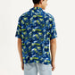 Men's Abstract Multi Color Relaxed Fit Camp Shirt - Back View