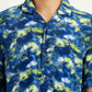 Men's Abstract Multi Color Relaxed Fit Camp Shirt - Detail View