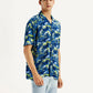 Men's Abstract Multi Color Relaxed Fit Camp Shirt - Side View
