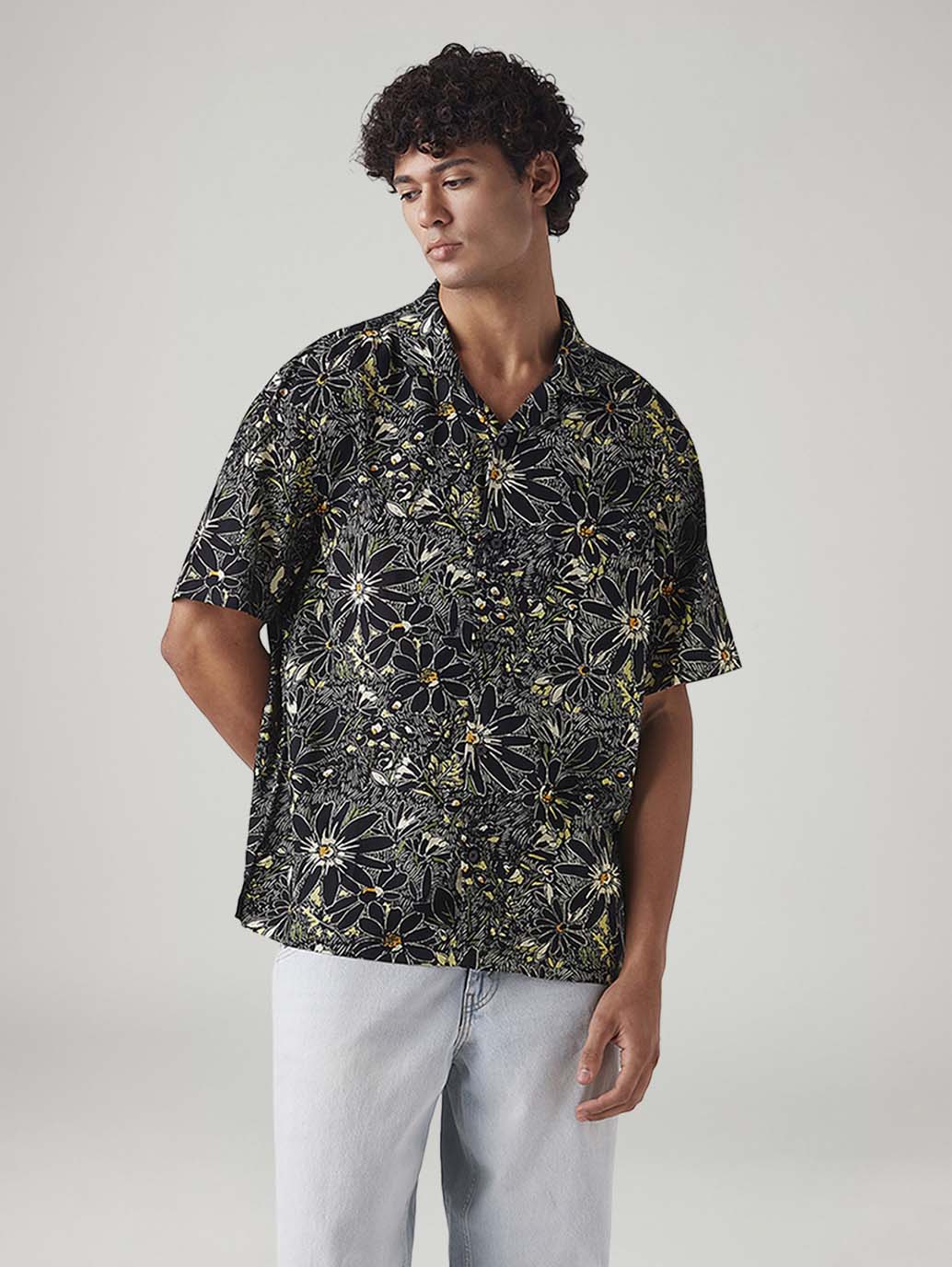 Men's Floral Relaxed Fit Resort Collar Shirt