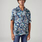 Men's Printed Relaxed Fit Resort Collar Shirt - Front View