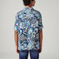 Men's Printed Relaxed Fit Resort Collar Shirt - Back View