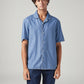 Men's Solid Relaxed Fit Embroidered Resort Collar Shirt - Front View