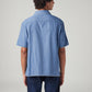 Men's Solid Relaxed Fit Embroidered Resort Collar Shirt - Back View