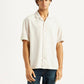 Men's Textured Off-White Relaxed Fit Camp Shirt - Styleshot View