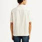 Men's Textured Off-White Relaxed Fit Camp Shirt - Back View
