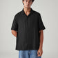 Men's Solid Relaxed Fit Resort Collar Shirt - Front View