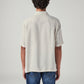 Men's Embroidered Relaxed Fit Resort Collar Linen Shirt - Back View