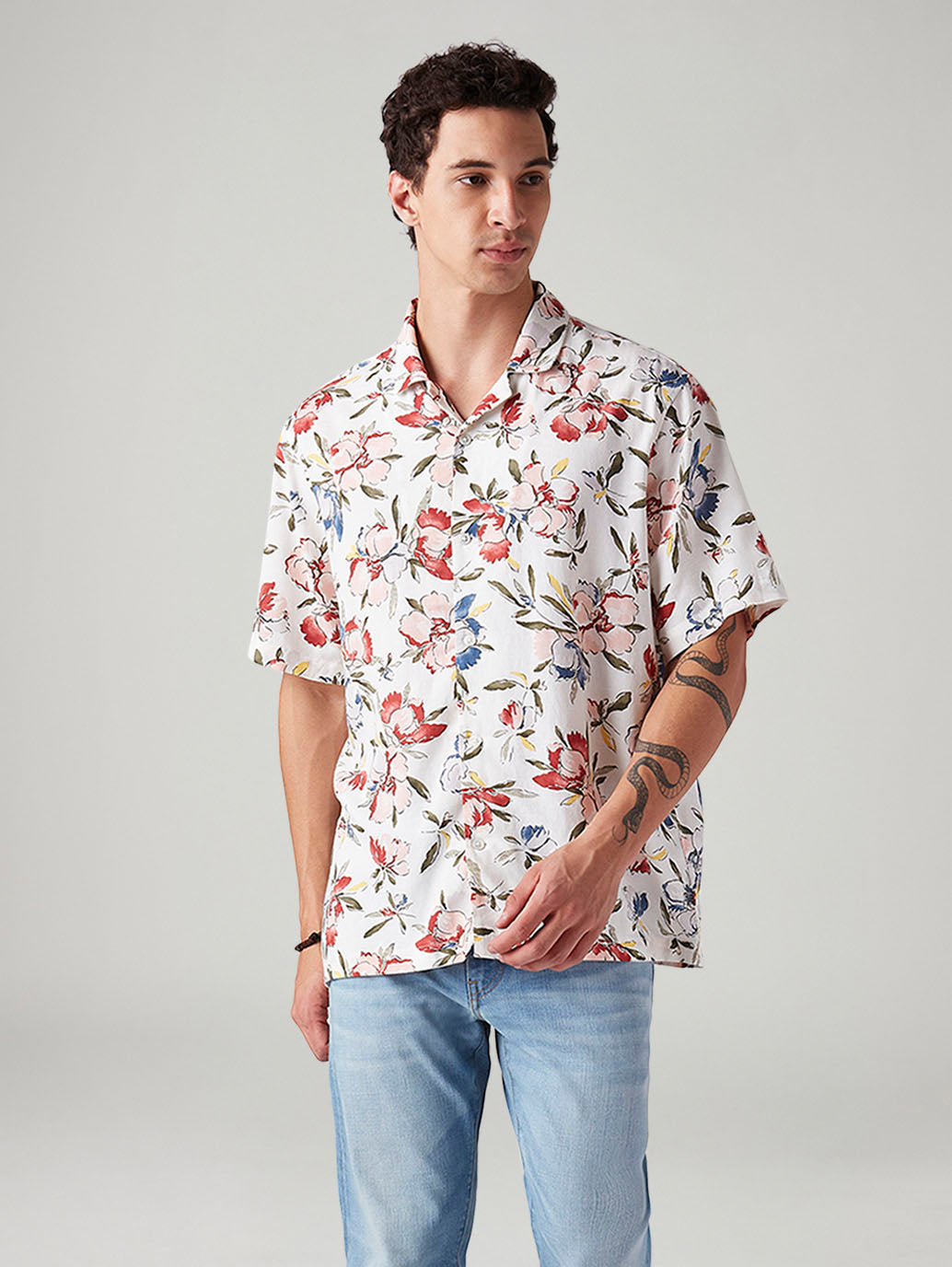 Men's Floral Relaxed Fit Shirt