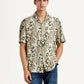 Men's Floral Beige Relaxed Fit Camp Shirt - Styleshot View