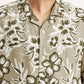 Men's Floral Beige Relaxed Fit Camp Shirt - Detail View