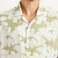 Men's Floral Olive Relaxed Fit Camp Shirt - Detail View