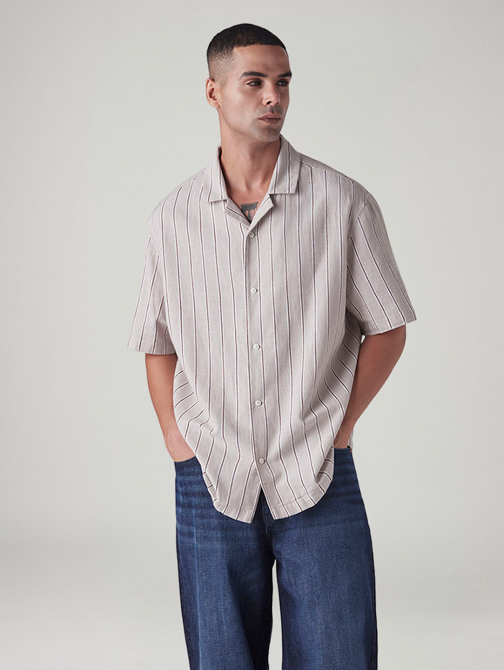 Men's Striped Relaxed Fit Dobby Shirt