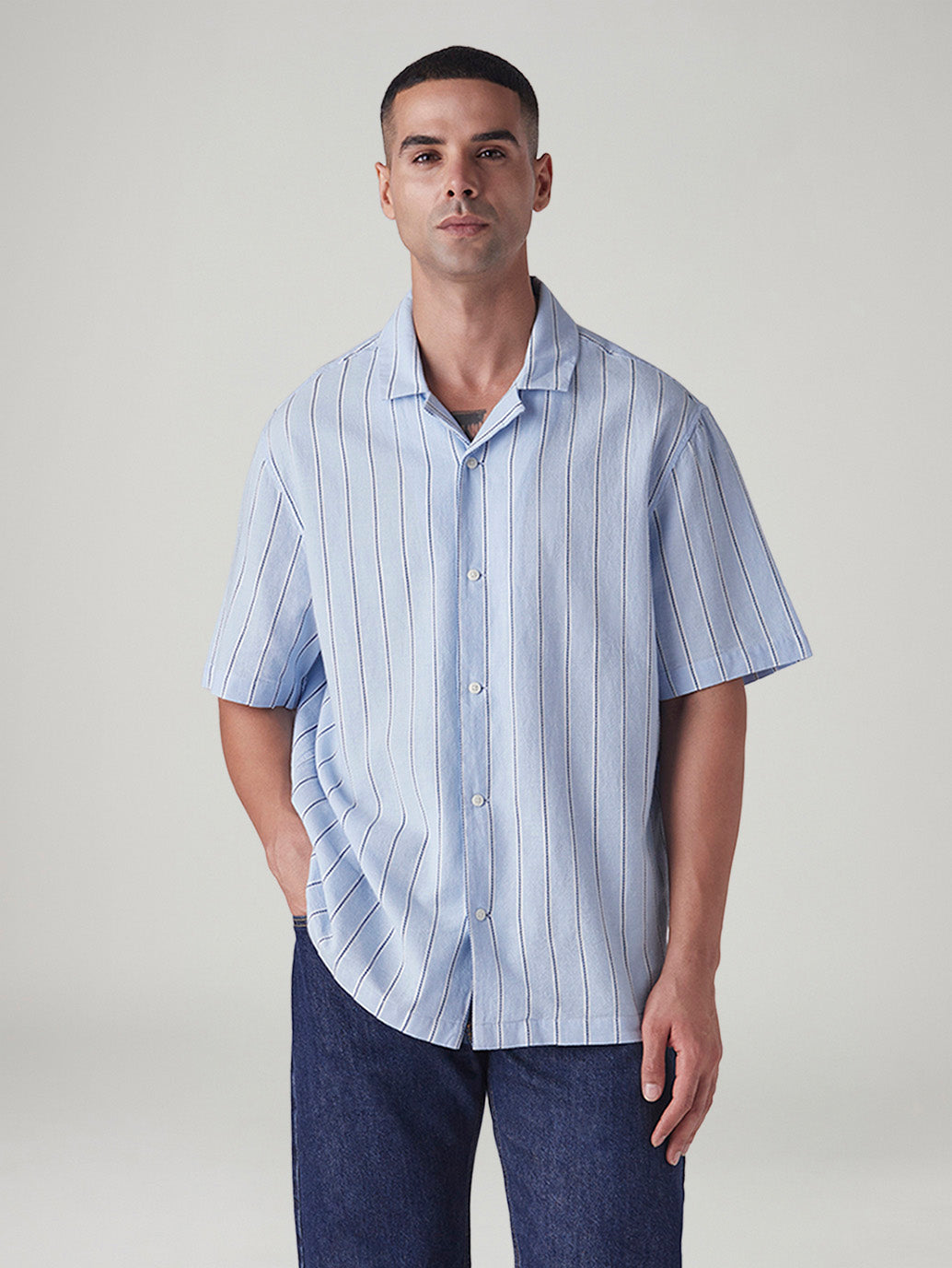 Men's Striped Relaxed Fit Dobby Shirt