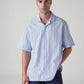 Men's Striped Relaxed Fit Dobby Shirt - Front View